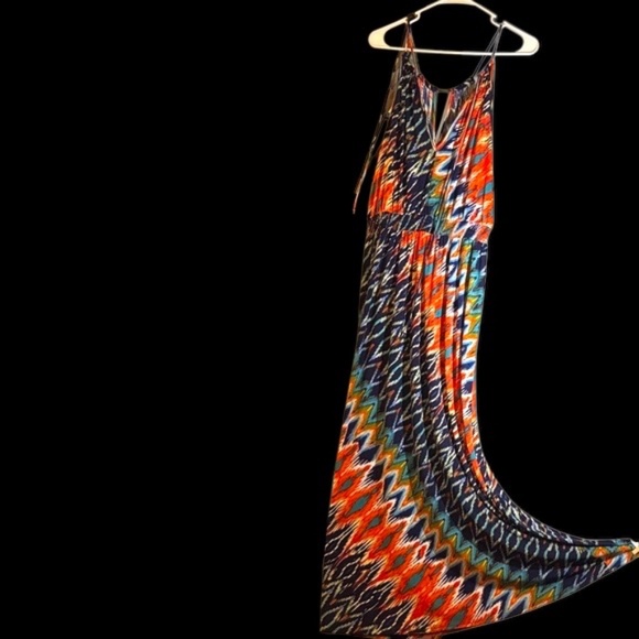 Bisou Bisou Multicolor Zigzag Maxi Dress - Picture 3 of 14